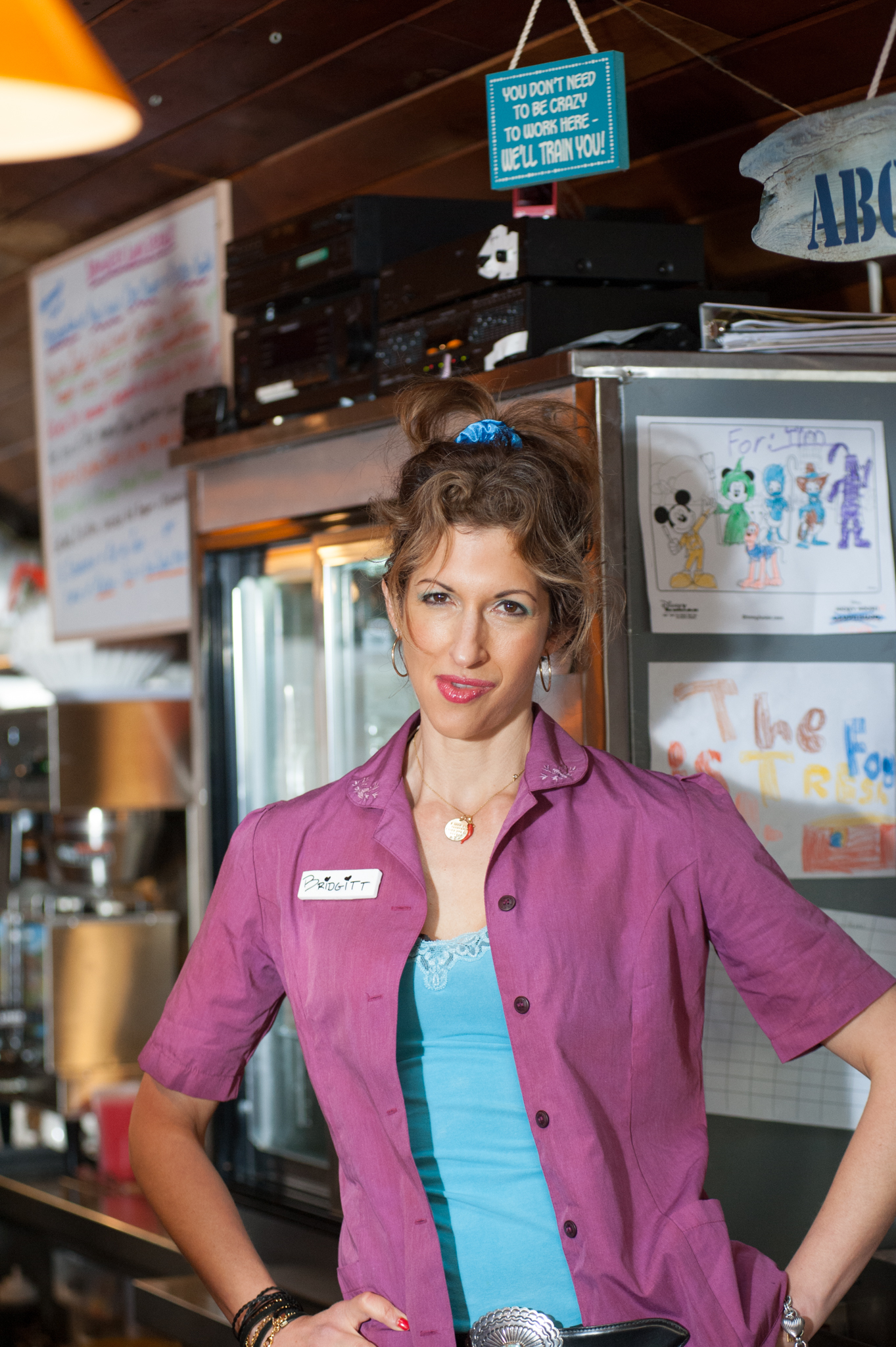 Alysia Reiner on set at Tim's Shipwreck Diner