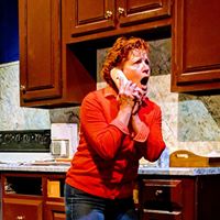.fran on phone mouth open